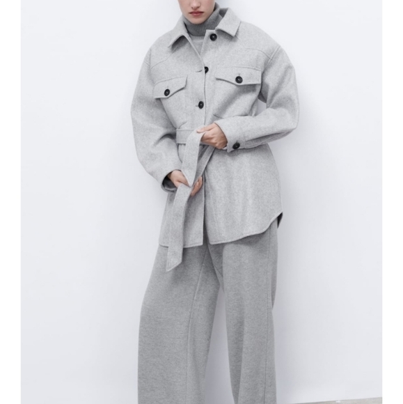 ZARA soft belted overshirt - Picture 3 of 10